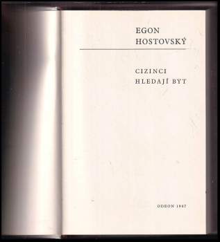 Egon Hostovský: Cizinci hledají byt