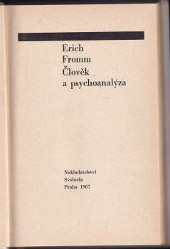 Erich Fromm: Člověk a psychoanalýza