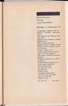 Erich Fromm: Člověk a psychoanalýza