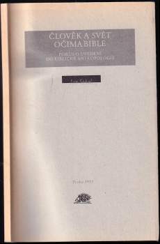 Člověk a svět očima bible
