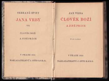 Jan Vrba: Člověk boží a jiné práce