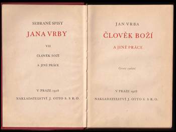 Jan Vrba: Člověk boží a jiné práce