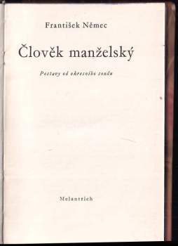 František Nemec: Člověk manželský