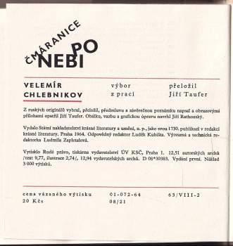 Velemir Chlebnikov: Čmáranice po nebi