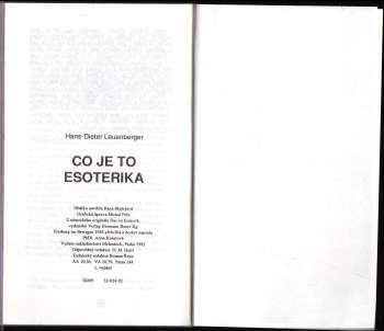 Hans-Dieter Leuenberger: Co je to esoterika
