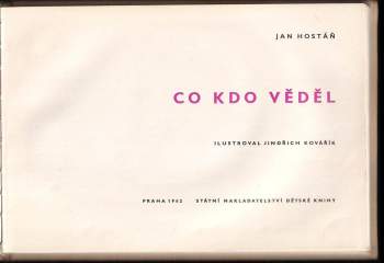 Jan Hostáň: Co kdo věděl