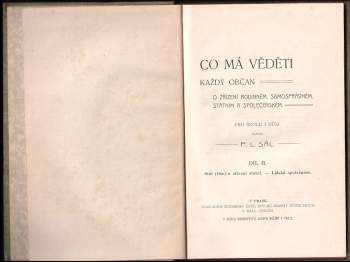František Ladislav Sál: Co má věděti každý občan o zřízení rodinném, samosprávném, státním a společenském
