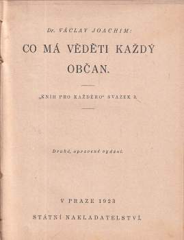 Václav Joachim: Co má věděti každý občan
