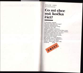 Helen Ann Augst: Co mi chce má kočka říci?