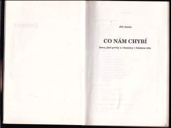 Jiří Janča: Co nám chybí