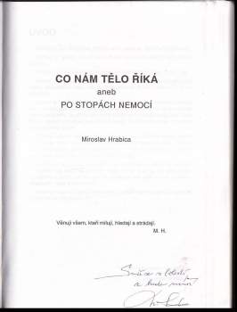 Miroslav Hrabica: Co nám tělo říká, aneb, Po stopách nemocí