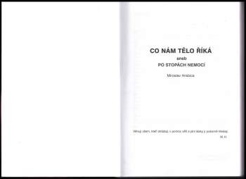 Miroslav Hrabica: Co nám tělo říká, aneb, Po stopách nemocí