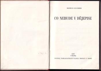 Bedřich Golombek: Co nebude v dějepise
