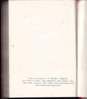 Bedřich Golombek: Co nebude v dějepise