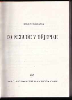 Bedřich Golombek: Co nebude v dějepise