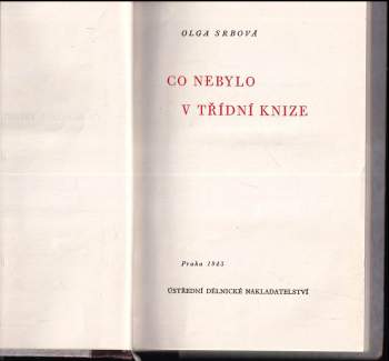 Olga Spalová: Co nebylo v třídní knize