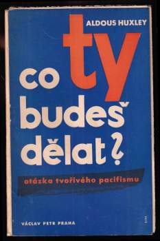 Co ty budeš dělat? : otázka tvořivého pacifismu : s úvodem o mírových hnutích světových