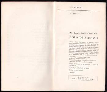 Josef Macek: Cola di Rienzo