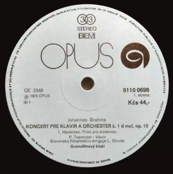 Slovak Philharmonic Orchestra: Concerto No.1 For Piano And Orchestra In D Minor Op.15