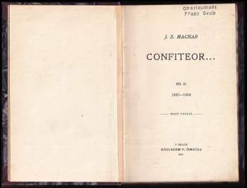 Josef Svatopluk Machar: Confiteor--