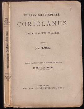 Coriolanus : Tragedie o 5 jednáních