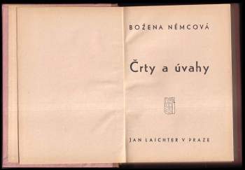 Božena Němcová: Črty a úvahy