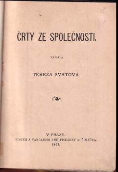 Tereza Svatová: Črty ze společnosti