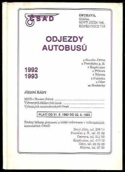ČSAD - Odjezdy autobusů 1992-1993