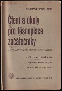 Čtení a úkoly pro těsnopisce začátečníky