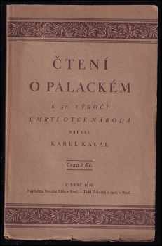 Karel Kálal: Čtení o Františku Palackém