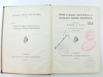 Karel Václav Rais: Čtení o Karlu Havlíčkovi a Vácslavu Beneši-Třebízském