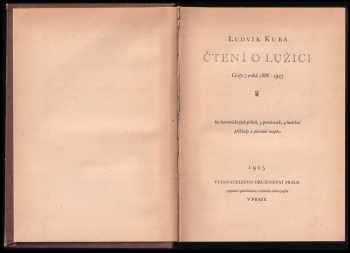 Ludvík Kuba: Čtení o Lužici