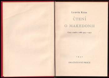 Ludvík Kuba: Čtení o Makedonii