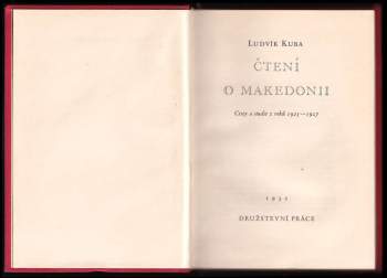 Ludvík Kuba: Čtení o Makedonii