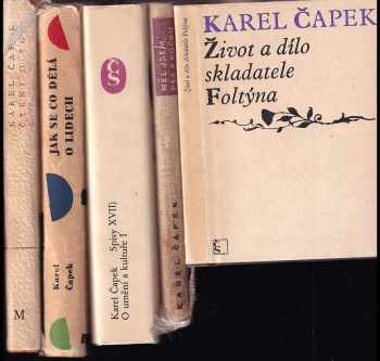 KOMPLET Karel Čapek 5X Čtení o T.G. Masarykovi + Jak se co dělá ; O lidech + O umění a kultuře + Měl jsem psa a kočku + Život a dílo skladatele Foltýna - Karel Čapek, Karel Čapek, Karel Čapek, Karel Čapek, Karel Čapek (1941, Melantrich) - ID: 727251