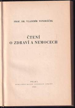Vladimír Vondráček: Čtení o zdraví a nemocech