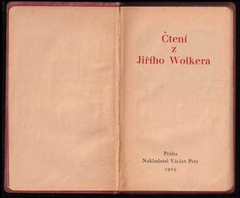 Jiří Wolker: Čtení z Jiřího Wolkera