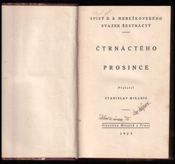 Dmitrij Sergejevič Merežkovskij: Čtrnáctého prosince