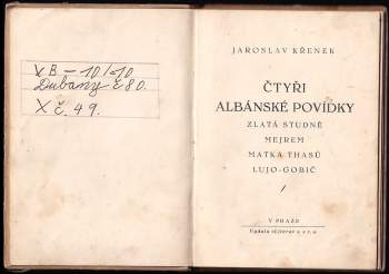 Jaroslav Křenek: Čtyři albánské povídky