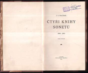 Josef Svatopluk Machar: Čtyři knihy sonetů