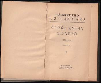 Josef Svatopluk Machar: Čtyři knihy sonetů
