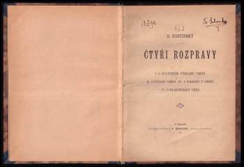 Otakar Hostinský: Čtyři rozpravy
