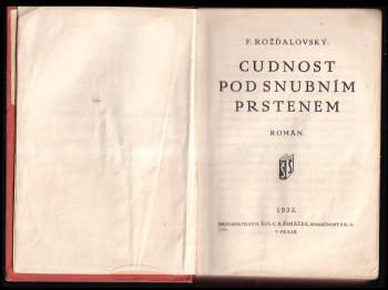 František Rožďalovský: Cudnost pod snubním prstenem