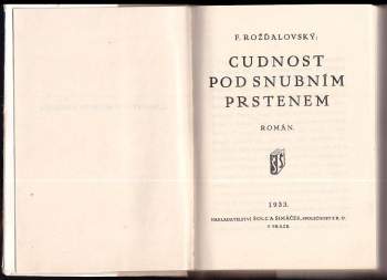 František Rožďalovský: Cudnost pod snubním prstenem