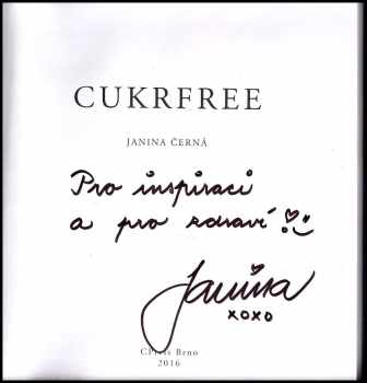 Janina Černá: Cukrfree - PODPIS