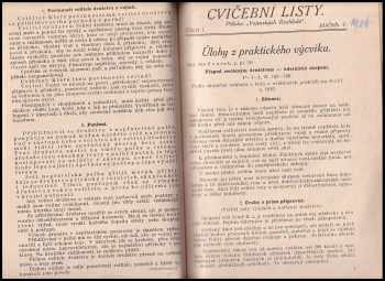 Jaroslav Novák: Cvičební listy - Příloha vojenských rozhledů - ročník II. - V.