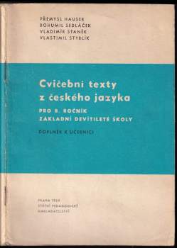 Cvičební texty z českého jazyka pro 8. ročník základní devítileté školy