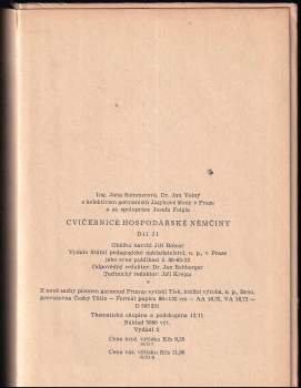 Jana Sommerová: Cvičebnice hospodářské němčiny