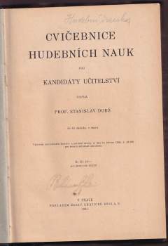 Stanislav Dobš: Cvičebnice hudebních nauk pro kandidáty učitelství