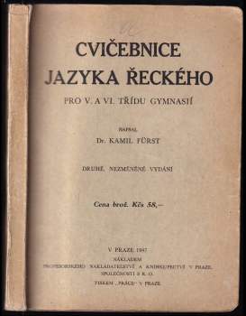Cvičebnice jazyka řeckého pro V. a VI. třídu gymnasií